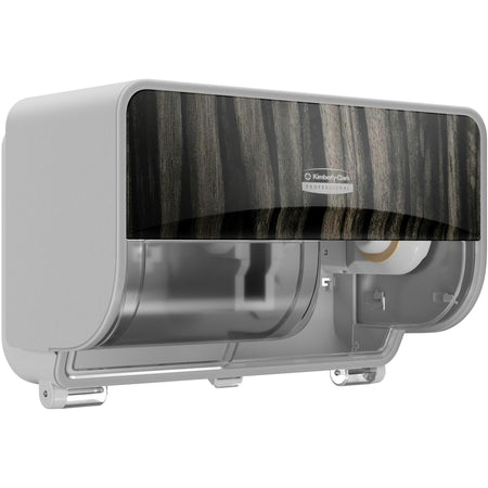 Kimberly-Clark Professional ICON Standard Roll Horizontal Toilet Paper Dispenser - Coreless - 2 x - Ebony Woodgrain