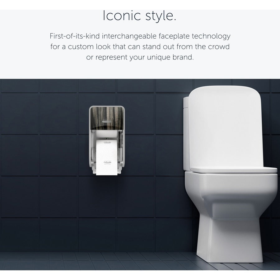 Kimberly-Clark Professional ICON Standard Roll Vertical Toilet Paper Dispenser - Coreless - 2 x - Ebony Woodgrain
