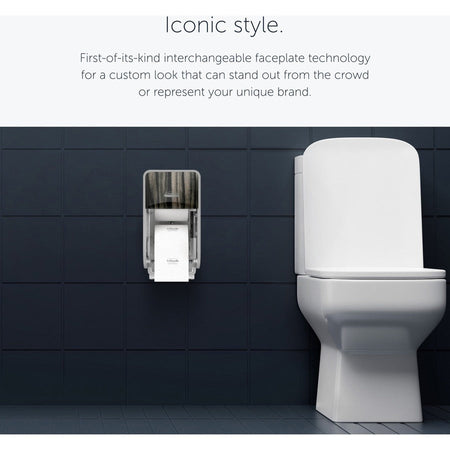 Kimberly-Clark Professional ICON Standard Roll Vertical Toilet Paper Dispenser - Coreless - 2 x - Ebony Woodgrain