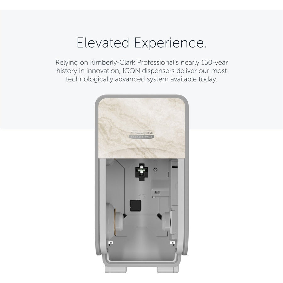 Kimberly-Clark Professional ICON Standard Roll Vertical Toilet Paper Dispenser - Coreless - 2 x - Warm Marble