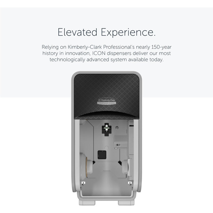 Kimberly-Clark Professional ICON Standard Roll Vertical Toilet Paper Dispenser - Coreless - 2 x - Black Mosaic
