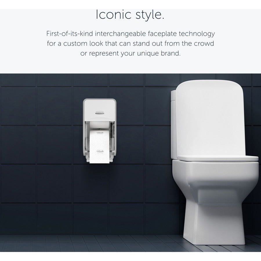 Kimberly-Clark Professional ICON Standard Roll Vertical Toilet Paper Dispenser - Coreless - 2 x - White Mosaic