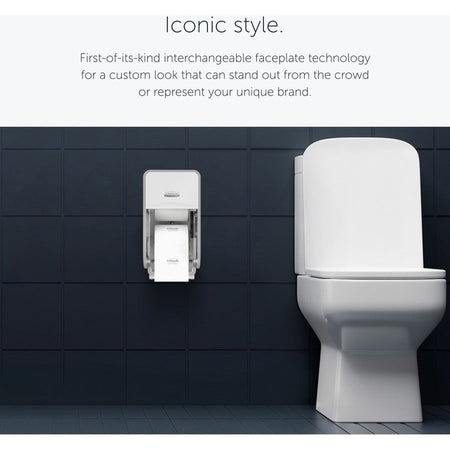 Kimberly-Clark Professional ICON Standard Roll Vertical Toilet Paper Dispenser - Coreless - 2 x - White Mosaic