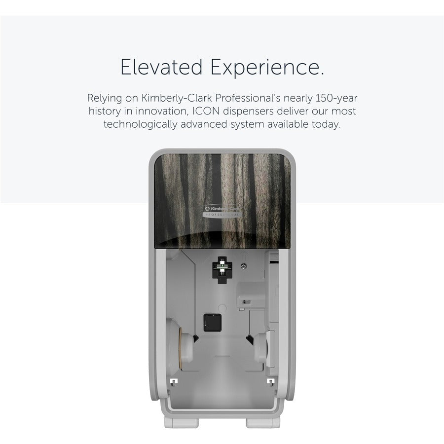 Kimberly-Clark Professional ICON Standard Roll Vertical Toilet Paper Dispenser - Coreless - 2 x - Ebony Woodgrain