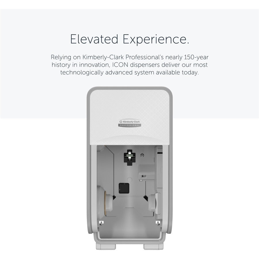 Kimberly-Clark Professional ICON Standard Roll Vertical Toilet Paper Dispenser - Coreless - 2 x - White Mosaic