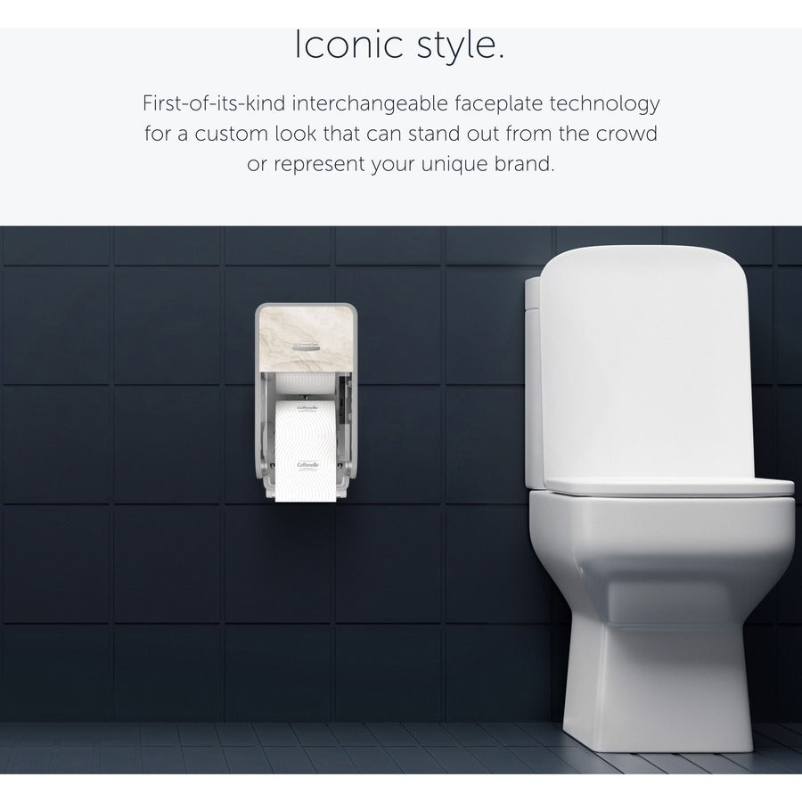 Kimberly-Clark Professional ICON Standard Roll Vertical Toilet Paper Dispenser - Coreless - 2 x - Warm Marble