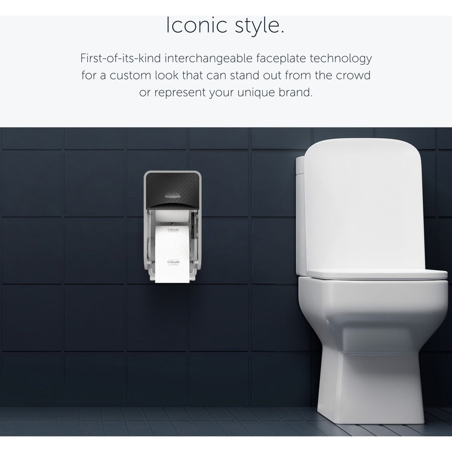 Kimberly-Clark Professional ICON Standard Roll Vertical Toilet Paper Dispenser - Coreless - 2 x - Black Mosaic