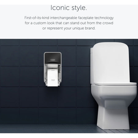 Kimberly-Clark Professional ICON Standard Roll Vertical Toilet Paper Dispenser - Coreless - 2 x - Black Mosaic