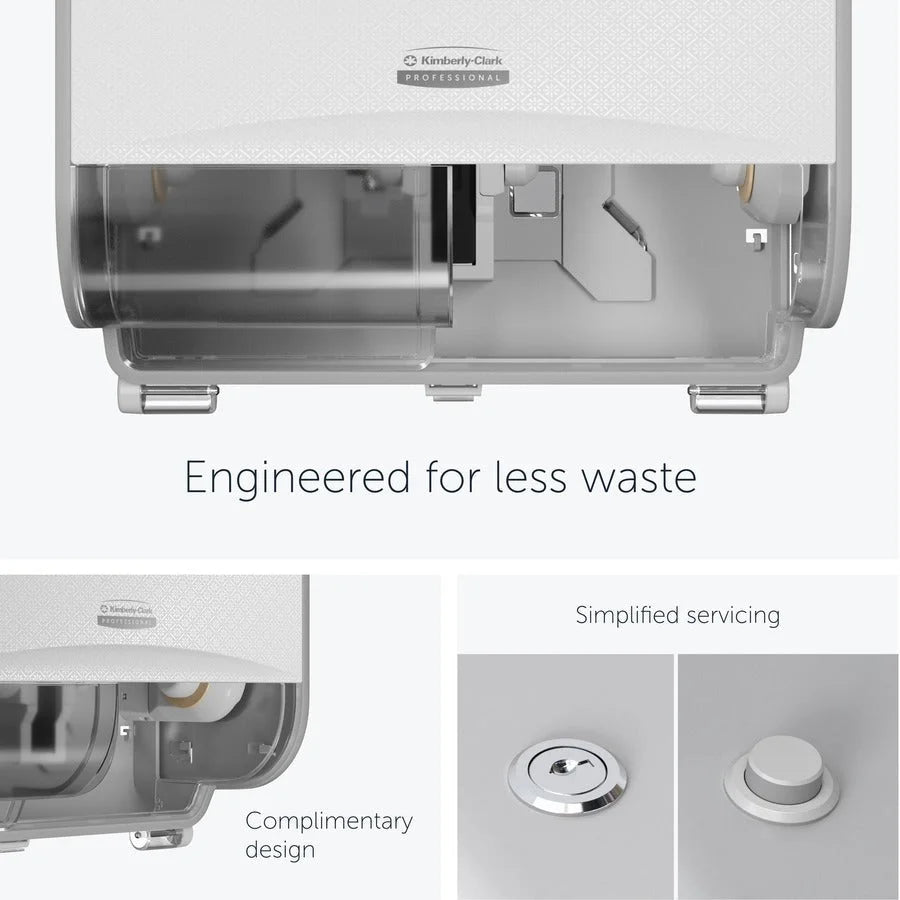 Kimberly-Clark Professional ICON Toilet Paper Dispenser - Coreless White Mosaic - Refillable & Key Lock - Bathroom