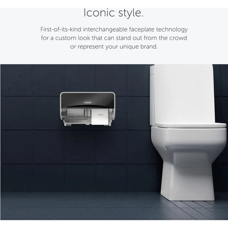Kimberly-Clark Professional ICON Toilet Paper Dispenser - Coreless Black Mosaic - Refillable & Key Lock - Bathroom