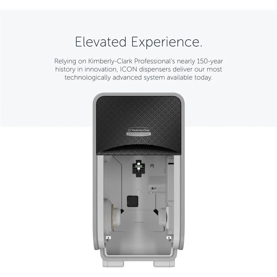 Kimberly-Clark Professional ICON Standard Roll Vertical Toilet Paper Dispenser - Coreless - 2 x - Black Mosaic