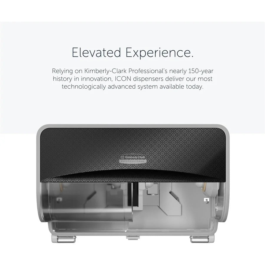 Kimberly-Clark Professional ICON Toilet Paper Dispenser - Coreless Black Mosaic - Refillable & Key Lock - Bathroom