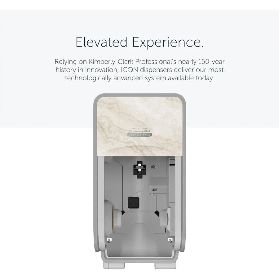 Kimberly-Clark Professional ICON Standard Roll Vertical Toilet Paper Dispenser - Coreless - 2 x - Warm Marble
