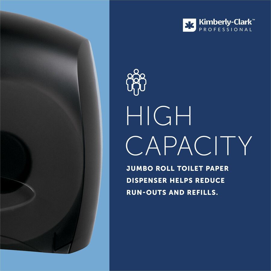 Kimberly-Clark Professional Jumbo Roll Toilet Paper Dispenser - 13.9’’ Height x 16’’ Width 5.8’’ Depth - Black