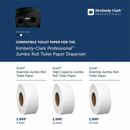 Kimberly-Clark Professional Jumbo Roll Toilet Paper Dispenser - 13.9’’ Height x 16’’ Width 5.8’’ Depth - Black