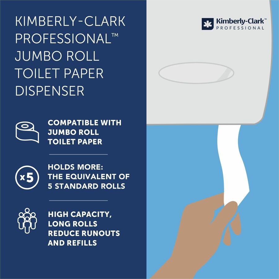 Kimberly-Clark Professional Jumbo Roll Toilet Paper Dispenser - 13.9’’ Height x 16’’ Width 5.8’’ Depth - Black