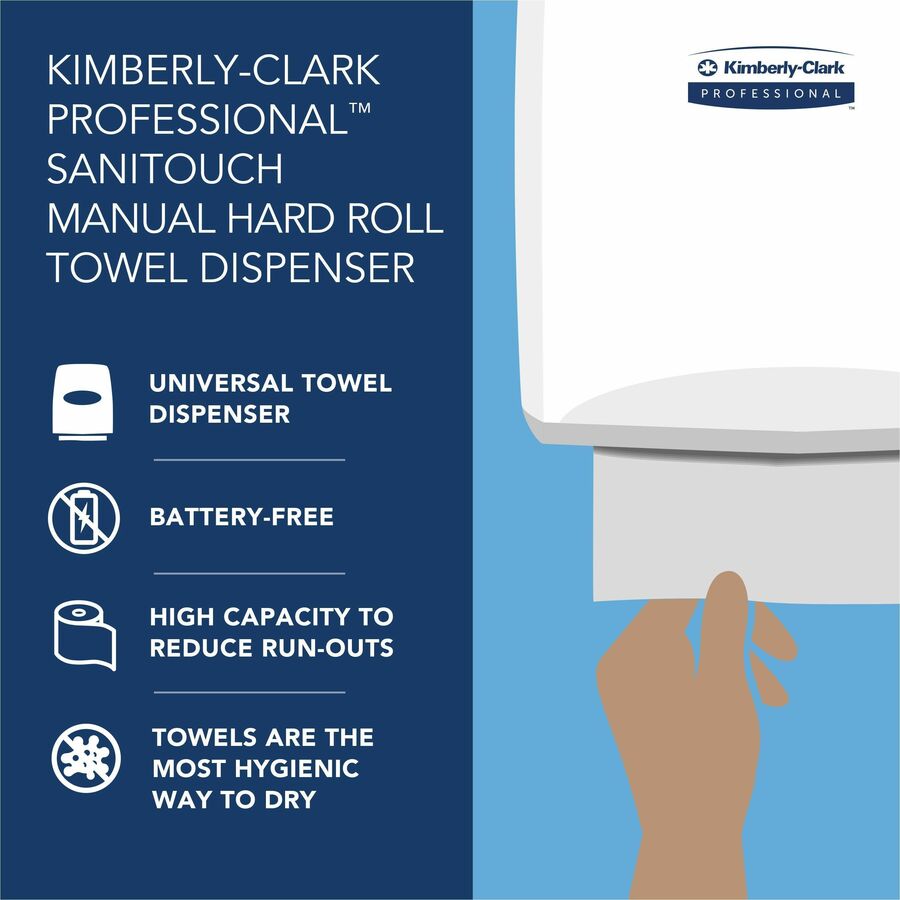 Kimberly-Clark Professional Sanitouch Manual Hard Roll Towel Dispenser - Front
