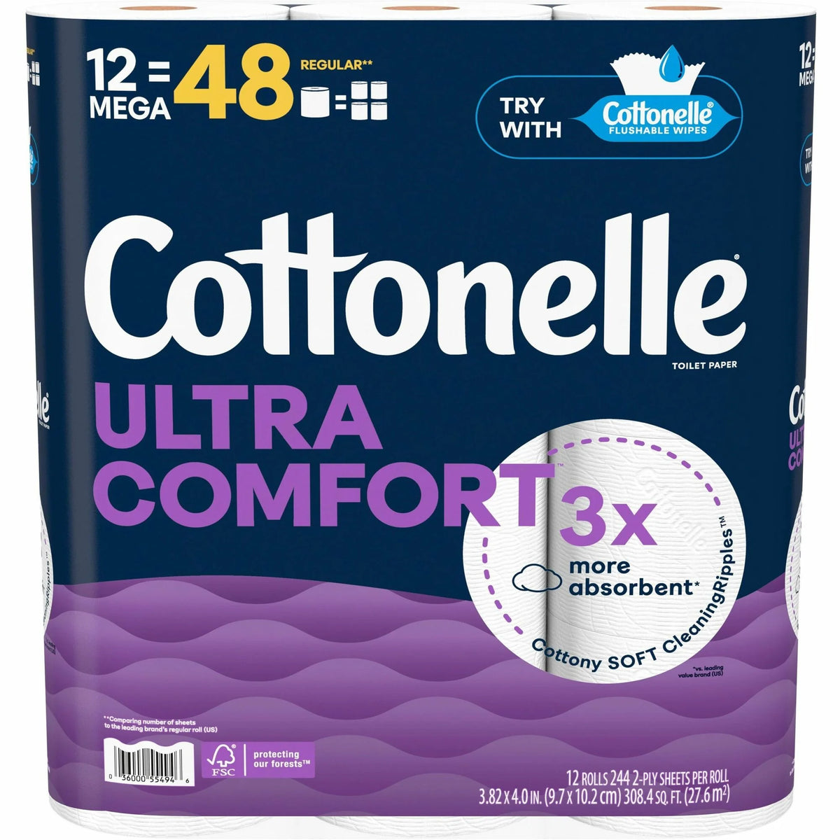 Kimberly-Clark Professional Ultra Comfort Toilet Paper - 2 Ply - White - 12 / Pack - Bathroom Tissue