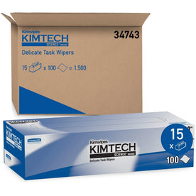 KIMTECH Delicate Task Wipers: Laboratory Absorbent White - 100/Box - Sponges Cleaning Pads & Wipers