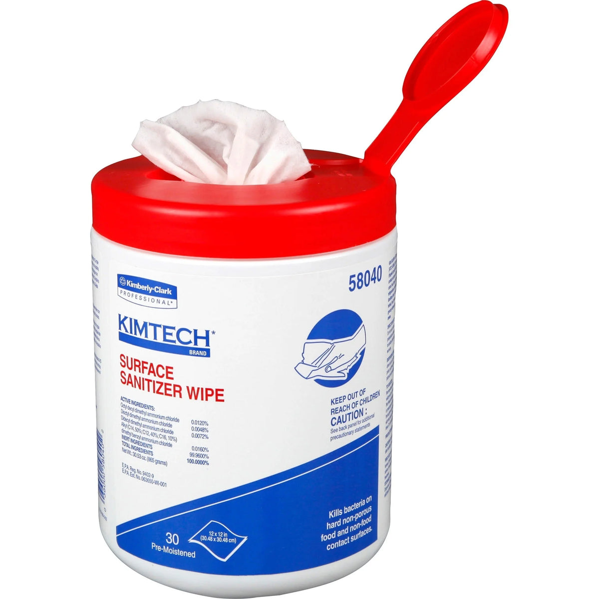 KIMTECH Prep Surface Sanitizer Wipes - Anti-bacterial Pre-moistened - 30 - Cleaning