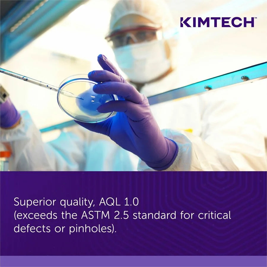 KIMTECH Purple Nitrile Exam Gloves - 6 mil Thickness - Small Size - Latex-free - Laboratory & Chemotherapy - 100