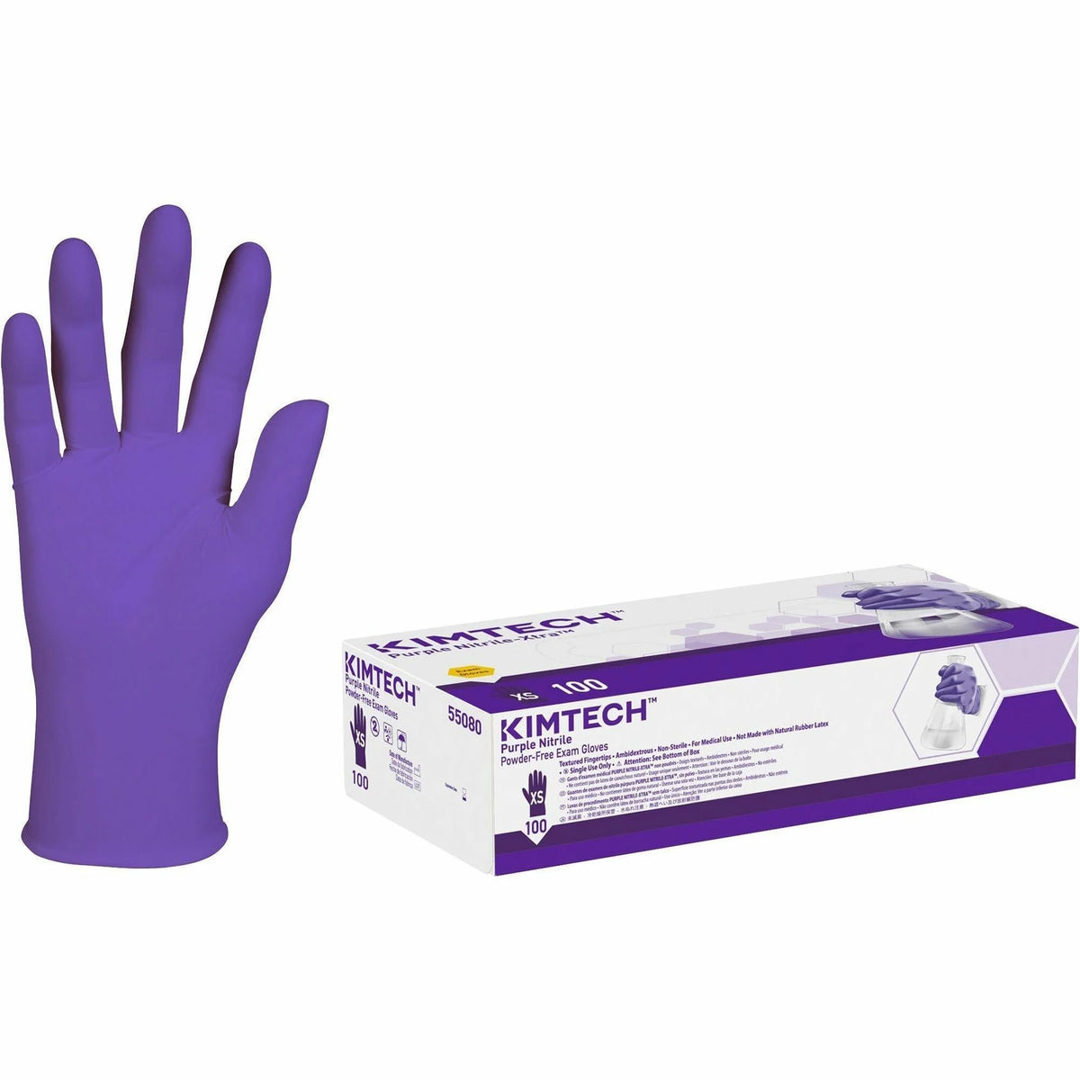KIMTECH Purple Nitrile Exam Gloves - 6 mil Thickness - X-Small Size - Latex-free - 100/Box