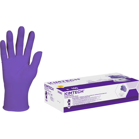 KIMTECH Purple Nitrile Exam Gloves - Medium Size Latex-Free - 100/Box