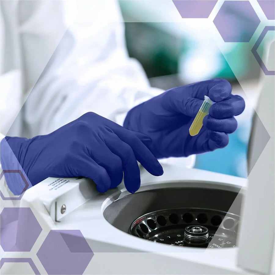 Kimtech Vista Nitrile Exam Gloves: 4.3 mil Thickness X-Small Purple - Textured Comfortable Latex-free - 200/Box - Gloves