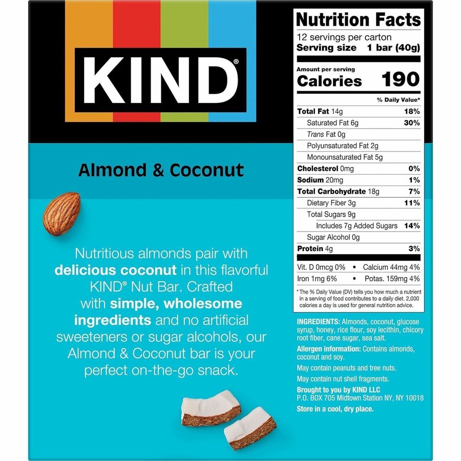 KIND Almond & Coconut Bars - Rear