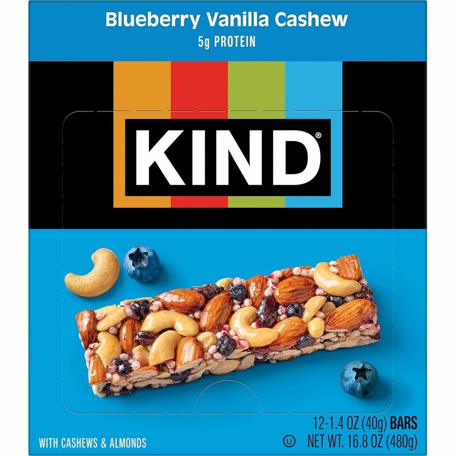 KIND Blueberry Vanilla Cashew Nut Bars - Front