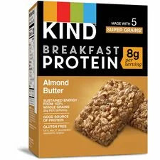 KIND Breakfast Protein Bars: Almond Butter - Gluten-Free Dairy-Free - 6 Bars - Snacks