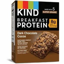 KIND Breakfast Protein Bars: Dark Chocolate Cocoa - Gluten-Free Dairy-Free - 6/Box - Snacks