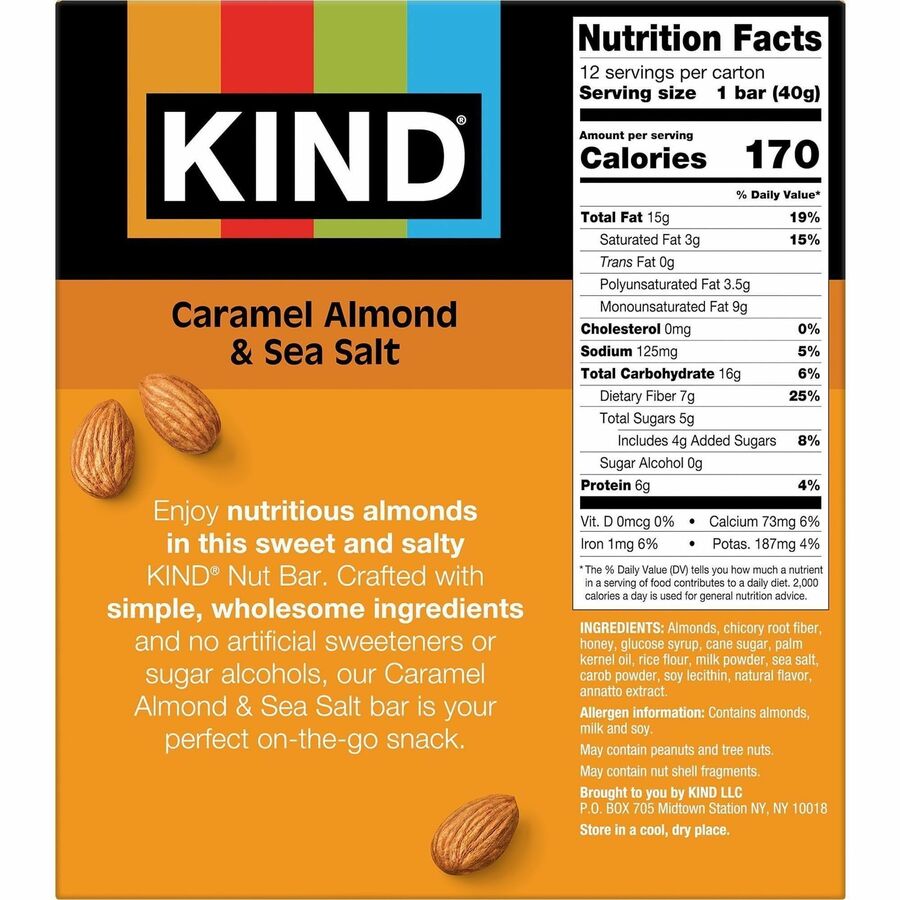 KIND Caramel Almond & Sea Salt Nut Bars - Rear