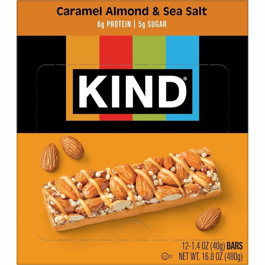 KIND Caramel Almond & Sea Salt Nut Bars - Front