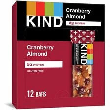 KIND Cranberry Almond Nut Bars - Healthy Snack - 12/Box - Snacks