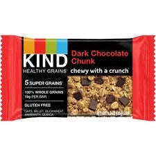 KIND Dark Chocolate Chunk Healthy Grains Bars - Individually Wrapped - 12/Box - Snacks