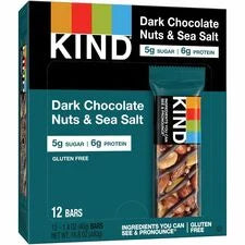 KIND Dark Chocolate Nuts & Sea Salt Nut Bars - Healthy Snack - 12/Box - Snacks