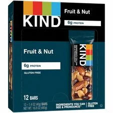 KIND Fruit & Nut Bars: Individually Wrapped Non-GMO Gluten-Free - 12/Box - Snacks