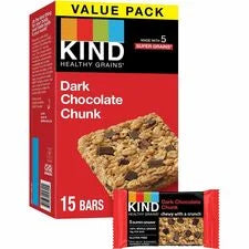 KIND Healthy Grains Bars: Dark Chocolate Chunk - 1.20 oz - 15/Box - Snacks