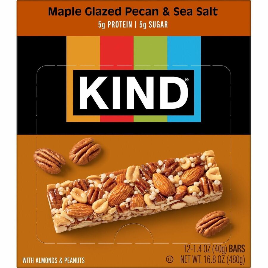 KIND Maple Glazed Pecan & Sea Salt Nut Bars - Front