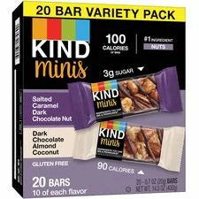 KIND Minis Dark Chocolate Nut Bars Variety Pack - Healthy Snack - 20 Count - Snacks