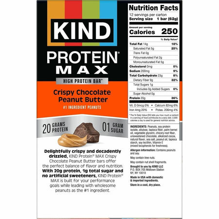 KIND Protein MAX Snack Bars - Rear
