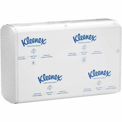 Kleenex Multi-Fold Towels: 1-Ply White 9.20’’ x 9.40’’ - 150/Pack 8/Carton - Paper Towels