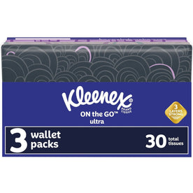 Kleenex On-the-Go Slim Wallet Pack: 30 Facial Tissues 3-Ply White