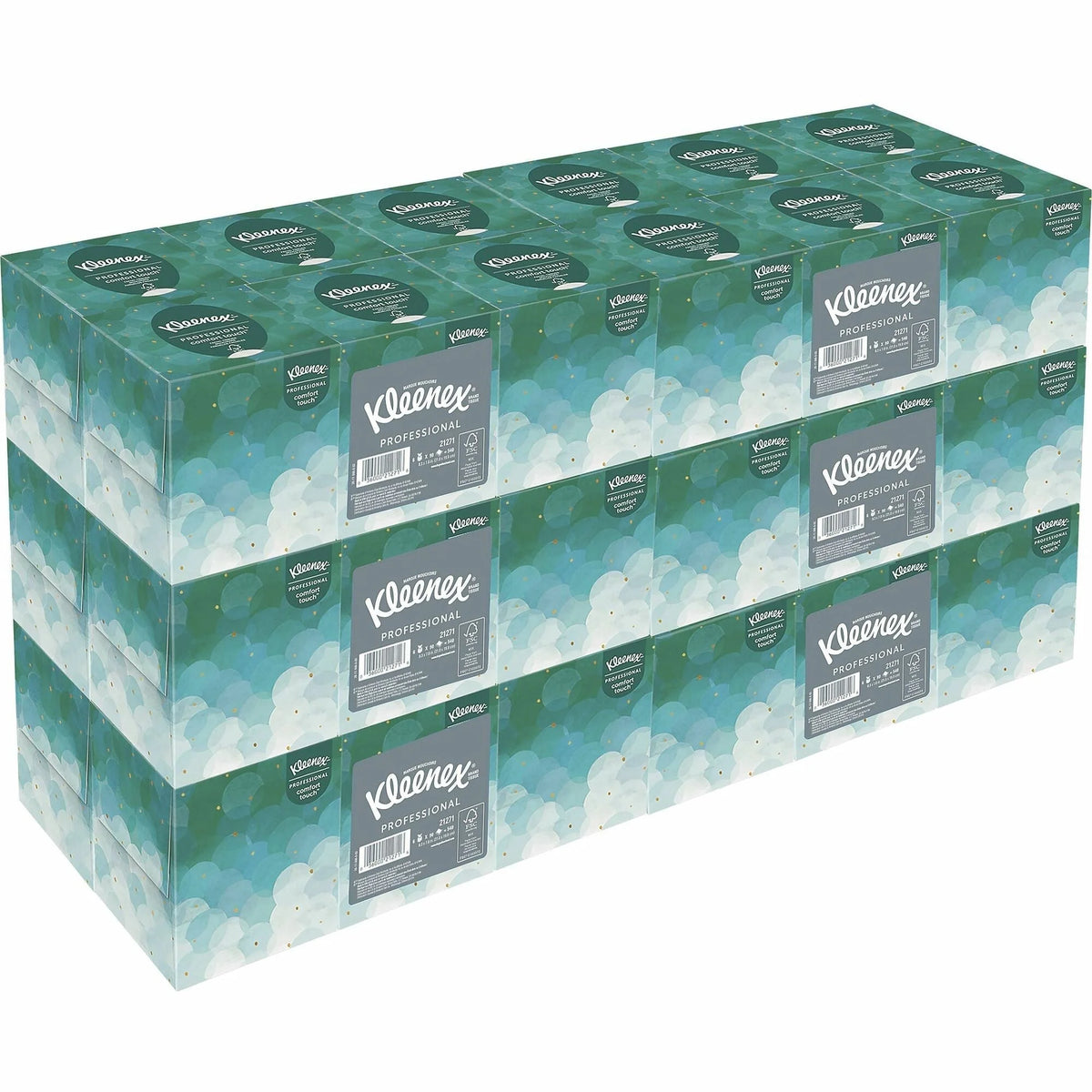 Kleenex Professional Facial Tissue Cube: 2-Ply White PaperBox - 90/Box - 36/Carton - Tissues