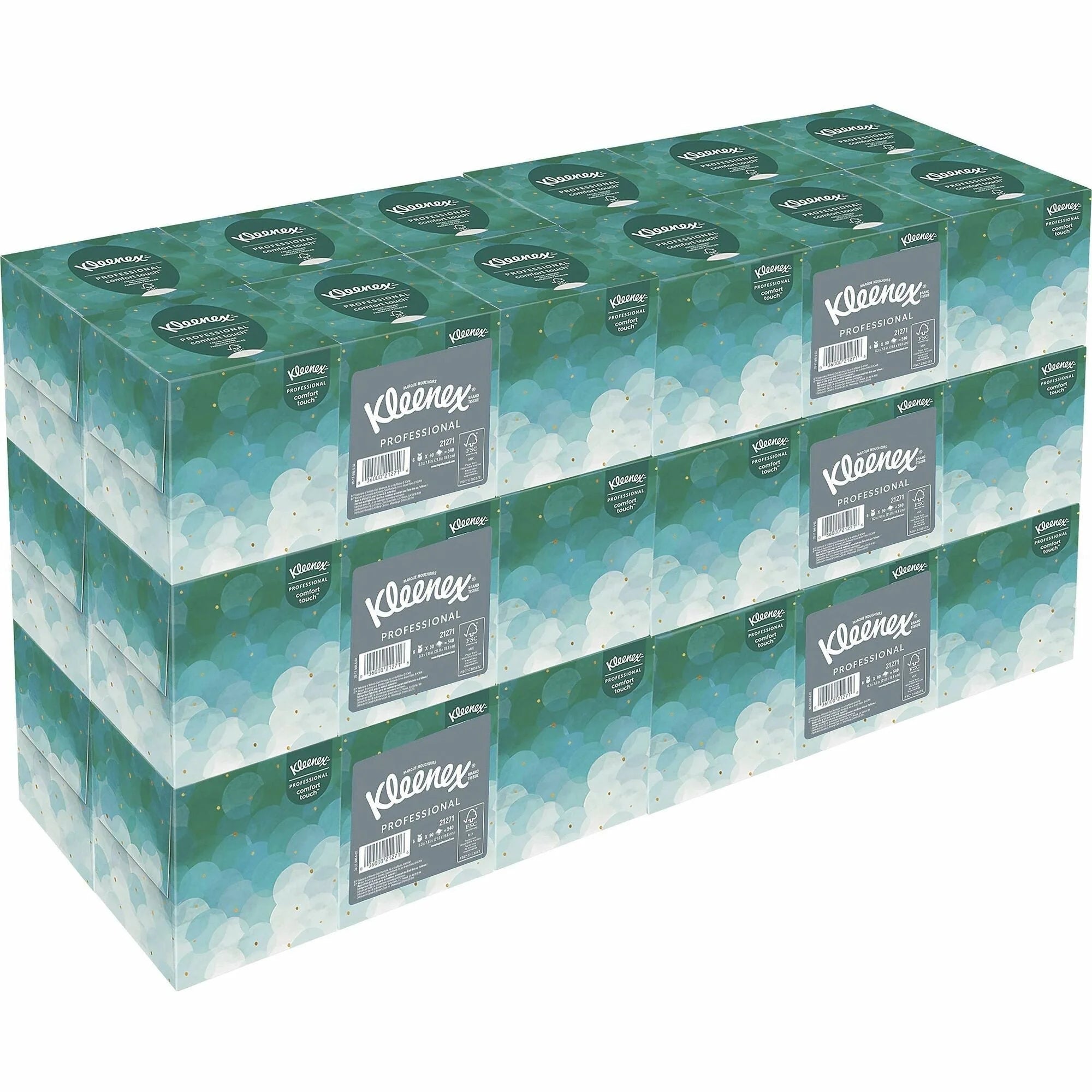 Kleenex Professional Facial Tissue Cube: 2-Ply White PaperBox - 90/Box - 36/Carton - Tissues