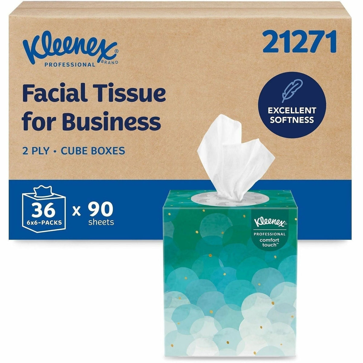 Kleenex Facial Tissue 90-Sheet Cube for Business - 2000