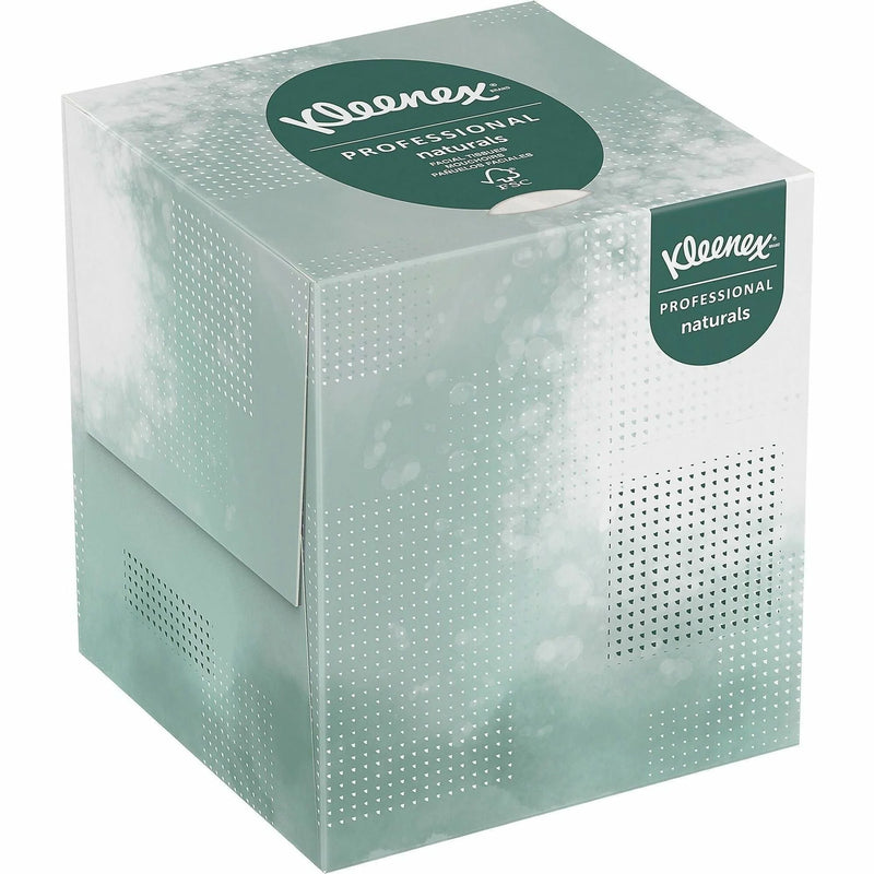 Kleenex Professional Naturals Facial Tissue Cube for Business - 8.30’’ Width x 7.80’’ Length - White - Virgin Fiber