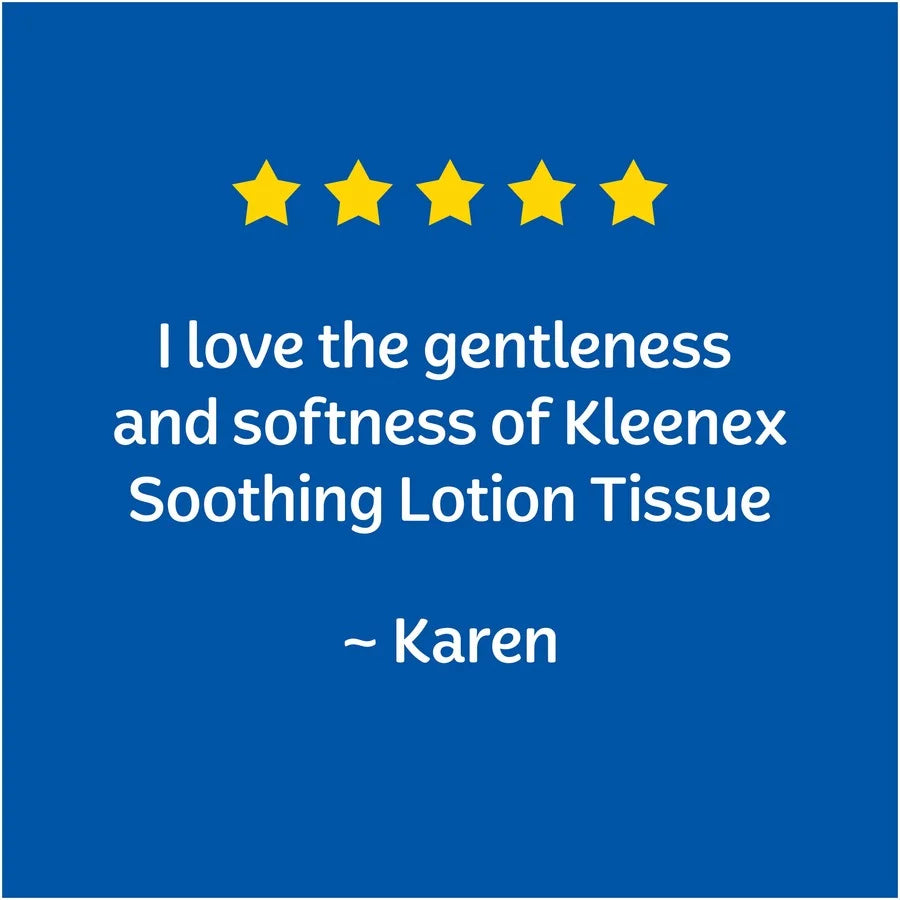 Kleenex Soothing Lotion Tissues 8.20’’ Width x 8.40’’ Length White 4 / Pack 3 Ply (KCC50174) - Bathroom Tissue