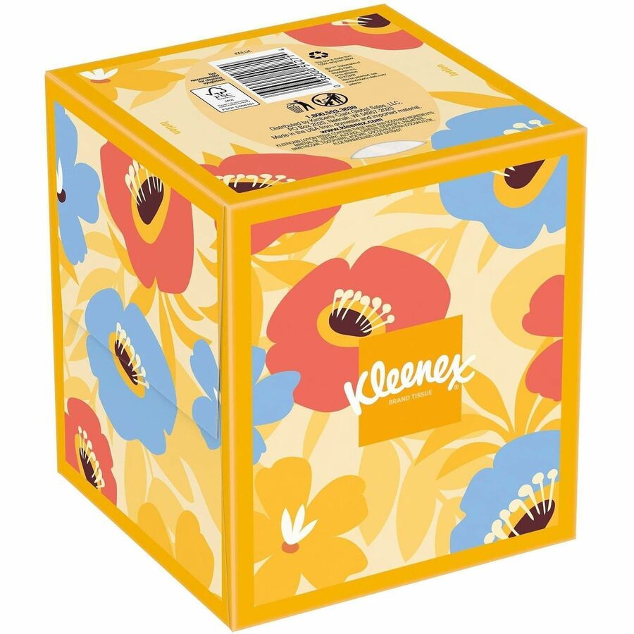 Kleenex Soothing Lotion Tissues - 3 Ply - WhiteBox - 60/Box - 27 / Carton - Facial